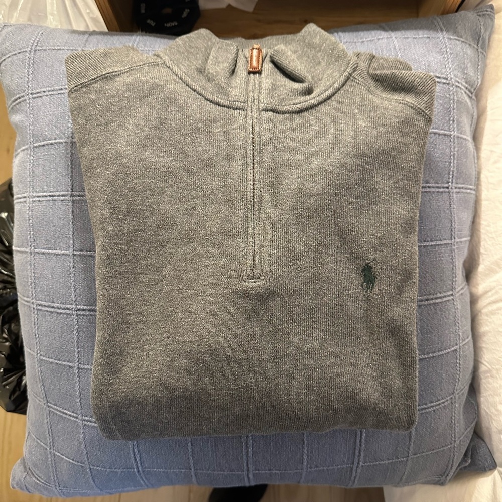 Polo Ralph Lauren Gray Zip-Up Sweater